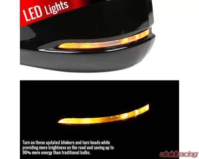Spec-D Glossy Black Side Mirror w/ LED Turn Signal Light - Driver Side Honda Accord 2013-2017 - RMV-ACD14HP7-B-MP-L