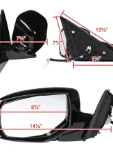 Spec-D Glossy Black Side Mirror w/ LED Turn Signal Light - Driver Side Honda Accord 2013-2017                                     - RMV-ACD14HP7-B-MP-L - Image 8