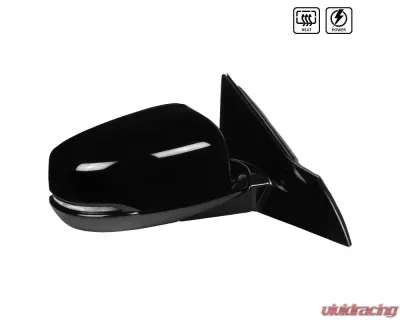 Spec-D Glossy Black Side Mirror w/ LED Turn Signal Light - Passenger Side Honda Accord 2013-2017 - RMV-ACD14HP7-B-MP-R