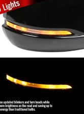 Spec-D Glossy Black Side Mirror w/ LED Turn Signal Light - Passenger Side Honda Accord 2013-2017                                     - RMV-ACD14HP7-B-MP-R - Image 2