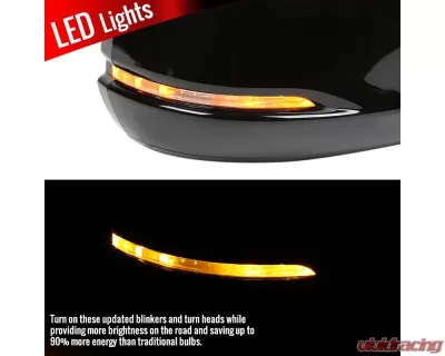 Spec-D Glossy Black Side Mirror w/ LED Turn Signal Light - Passenger Side Honda Accord 2013-2017 - RMV-ACD14HP7-B-MP-R