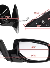 Spec-D Glossy Black Side Mirror w/ LED Turn Signal Light - Passenger Side Honda Accord 2013-2017                                     - RMV-ACD14HP7-B-MP-R - Image 8