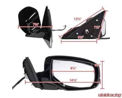 Spec-D Glossy Black Side Mirror w/ LED Turn Signal Light - Passenger Side Honda Accord 2013-2017 - RMV-ACD14HP7-B-MP-R