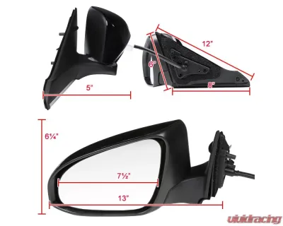 Spec-D Glossy Black 5-Pin Side Mirror - Driver Side Toyota Camry 2015-2018 - RMV-CAM15HP5-B-MP-L