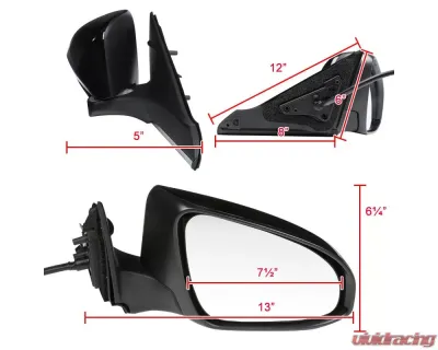 Spec-D Glossy Black 5-Pin Side Mirror - Passenger Side Toyota Camry 2015-2018 - RMV-CAM15HP5-B-MP-R