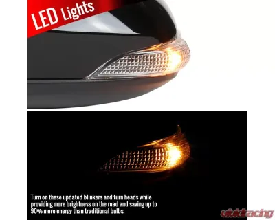 Spec-D Glossy Black 9-Pin Side Mirror w/ LED Turn Signal Light - Driver Side Toyota Corolla 2014-2018 - RMV-COR14AT9-B-MP-L