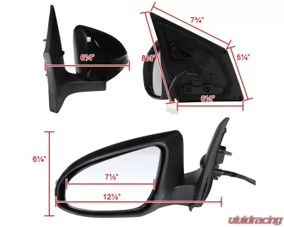 Spec-D Glossy Black 9-Pin Side Mirror w/ LED Turn Signal Light - Driver Side Toyota Corolla 2014-2018 - RMV-COR14AT9-B-MP-L