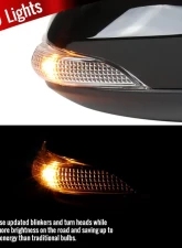 Spec-D Glossy Black 9-Pin Side Mirror w/ LED Turn Signal Light - Passenger Side Toyota Corolla 2014-2018                                     - RMV-COR14AT9-B-MP-R - Image 2