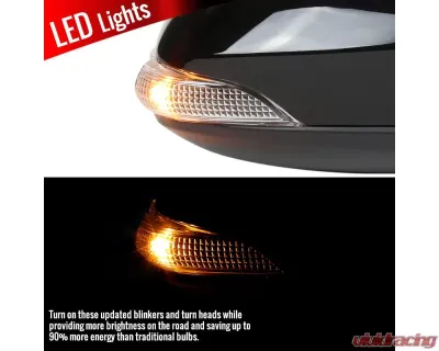 Spec-D Glossy Black 9-Pin Side Mirror w/ LED Turn Signal Light - Passenger Side Toyota Corolla 2014-2018 - RMV-COR14AT9-B-MP-R