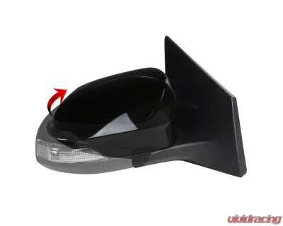 Spec-D Glossy Black 9-Pin Side Mirror w/ LED Turn Signal Light - Passenger Side Toyota Corolla 2014-2018 - RMV-COR14AT9-B-MP-R