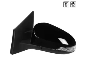 Spec-D Glossy Black 7-Pin Side Mirror w/ LED Turn Signal Light - Driver Side Toyota Corolla 2014-2018