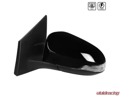 Spec-D Glossy Black 7-Pin Side Mirror w/ LED Turn Signal Light - Driver Side Toyota Corolla 2014-2018 - RMV-COR14HP7-B-MP-L