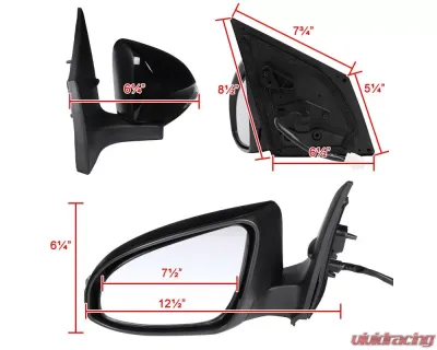 Spec-D Glossy Black 7-Pin Side Mirror w/ LED Turn Signal Light - Driver Side Toyota Corolla 2014-2018 - RMV-COR14HP7-B-MP-L