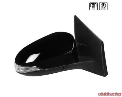 Spec-D Glossy Black 7-Pin Side Mirror w/ LED Turn Signal Light - Passenger Side Toyota Corolla 2014-2018 - RMV-COR14HP7-B-MP-R