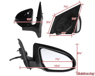 Spec-D Glossy Black 7-Pin Side Mirror w/ LED Turn Signal Light - Passenger Side Toyota Corolla 2014-2018 - RMV-COR14HP7-B-MP-R