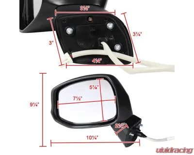 Spec-D Glossy Black 3-Pin Side Mirror - Driver Side Honda Civic 2012-2015 - RMV-CV12P3-B-MP-L