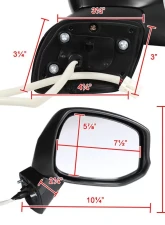 Spec-D Glossy Black 3-Pin Side Mirror - Passenger Side Honda Civic 2012-2015                                     - RMV-CV12P3-B-MP-R - Image 8