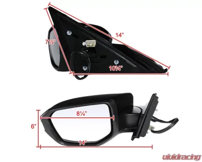Spec-D Glossy Black 5-Pin Side Mirror - Driver Side Honda Civic 2016-2018 - RMV-CV16HP5-B-MP-L
