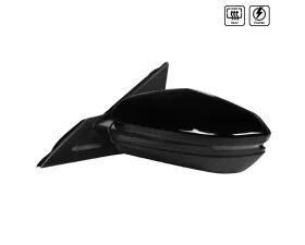 Spec-D Glossy Black 7-Pin Side Mirror w/ LED Turn Signal Light - Driver Side Honda Civic 2016-2018