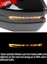 Spec-D Glossy Black 7-Pin Side Mirror w/ LED Turn Signal Light - Driver Side Honda Civic 2016-2018                                     - RMV-CV16HP7-B-MP-L - Image 2
