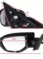 Spec-D Glossy Black 7-Pin Side Mirror w/ LED Turn Signal Light - Driver Side Honda Civic 2016-2018                                     - RMV-CV16HP7-B-MP-L - Image 8