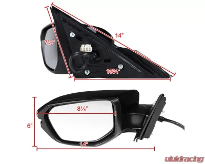 Spec-D Glossy Black 7-Pin Side Mirror w/ LED Turn Signal Light - Driver Side Honda Civic 2016-2018 - RMV-CV16HP7-B-MP-L