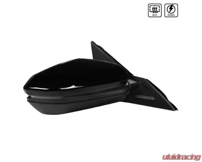 Spec-D Glossy Black 7-Pin Side Mirror w/ LED Turn Signal Light - Passenger Side Honda Civic 2016-2018 - RMV-CV16HP7-B-MP-R