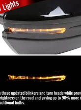 Spec-D Glossy Black 7-Pin Side Mirror w/ LED Turn Signal Light - Passenger Side Honda Civic 2016-2018                                     - RMV-CV16HP7-B-MP-R - Image 2