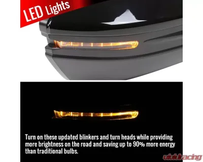 Spec-D Glossy Black 7-Pin Side Mirror w/ LED Turn Signal Light - Passenger Side Honda Civic 2016-2018 - RMV-CV16HP7-B-MP-R