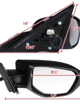 Spec-D Glossy Black 7-Pin Side Mirror w/ LED Turn Signal Light - Passenger Side Honda Civic 2016-2018                                     - RMV-CV16HP7-B-MP-R - Image 8