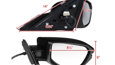 Spec-D Glossy Black 7-Pin Power Adjustable & Heated Side Mirror w/ LED Turn Signal Light - Passenger Side Only Honda Civic 2016-2018                                     - RMV-CV16HP7-B-MP-R - Image 8