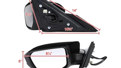 Spec-D Glossy Black 3-Pin Power Adjustable Side Mirror - Driver Side Only Honda Civic 2016-2018                                     - RMV-CV16P3-B-MP-L - Image 8