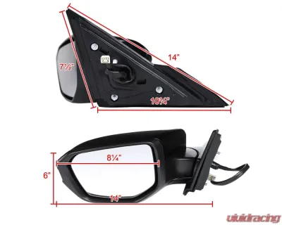 Spec-D Glossy Black 3-Pin Side Mirror - Driver Side Honda Civic 2016-2018 - RMV-CV16P3-B-MP-L