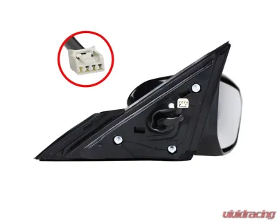 Spec-D Glossy Black 3-Pin Side Mirror - Passenger Side Honda Civic 2016-2018 - RMV-CV16P3-B-MP-R