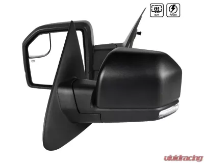 Spec-D Matte Black Side Mirrors w/ LED Turn Signal Lights Ford Expedition 2003-2006 - RMV-EPED03HP-G2-FS