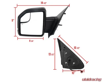Spec-D Matte Black Side Mirrors w/ LED Turn Signal Lights Ford Expedition 2003-2006 - RMV-EPED03HP-G2-FS