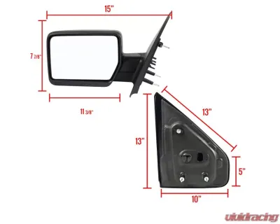 Spec-D Black Side Mirror - Driver Side Ford F-150 2004-2006 - RMV-F15004M-FS-L