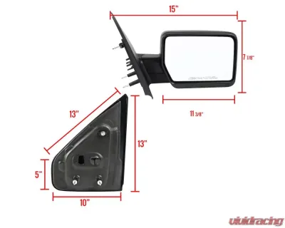 Spec-D Black Side Mirror - Passenger Side Ford F-150 2004-2006 - RMV-F15004M-FS-R