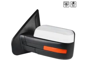 Spec-D Chrome Side Mirror w/ LED Amber Turn Signal & Puddle Light - Driver Side Ford F-150 2007-2014