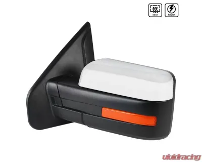 Spec-D Chrome Side Mirror w/ LED Amber Turn Signal & Puddle Light - Driver Side Ford F-150 2007-2014 - RMV-F15007CHP-FS-L