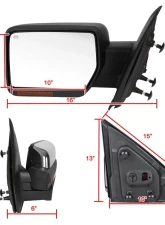 Spec-D Chrome Side Mirror w/ LED Amber Turn Signal & Puddle Light - Driver Side Ford F-150 2007-2014                                     - RMV-F15007CHP-FS-L - Image 8