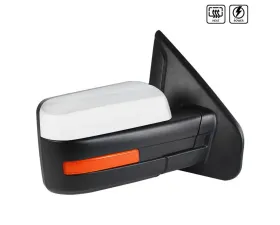Spec-D Chrome Side Mirror w/ LED Amber Turn Signal & Puddle Light - Passenger Side Ford F-150 2007-2014
