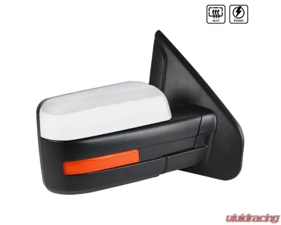 Spec-D Chrome Side Mirror w/ LED Amber Turn Signal & Puddle Light - Passenger Side Ford F-150 2007-2014 - RMV-F15007CHP-FS-R