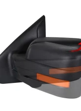 Spec-D Black Side Mirror w/ LED Amber Turn Signal & Puddle Light - Driver Side Ford F-150 2007-2014                                     - RMV-F15007HP-FS-L - Image 7