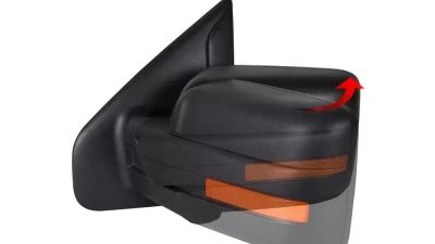 Spec-D Black Power Adjustable & Heated Side Mirror w/ LED Amber Turn Signal & Puddle Light - Driver Side Only Ford F-150 2007-2014                                     - RMV-F15007HP-FS-L - Image 7