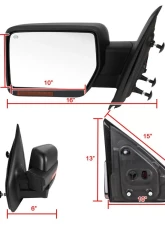 Spec-D Black Side Mirror w/ LED Amber Turn Signal & Puddle Light - Driver Side Ford F-150 2007-2014                                     - RMV-F15007HP-FS-L - Image 8