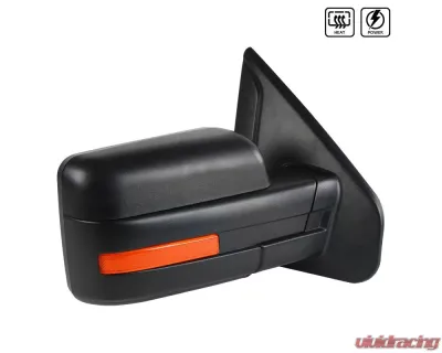 Spec-D Black Side Mirror w/ LED Amber Turn Signal & Puddle Light - Passenger Side Ford F-150 2007-2014 - RMV-F15007HP-FS-R