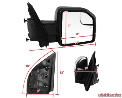 Spec-D Chrome Side Mirror w/ LED Turn Signal Light - Passenger Side Ford F-150 2015-2018 - RMV-F15015CHP-FS-R