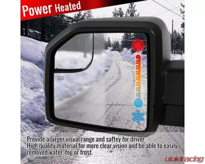 Spec-D Black Side Mirror w/ LED Turn Signal Light - Driver Side Ford F-150 2015-2018 - RMV-F15015HP-FS-L