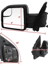 Spec-D Black Side Mirror w/ LED Turn Signal Light - Driver Side Ford F-150 2015-2018                                     - RMV-F15015HP-FS-L - Image 8